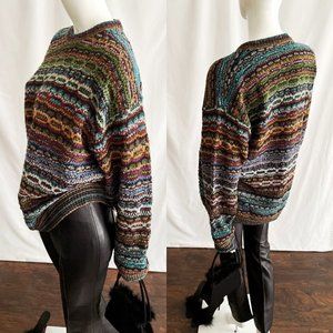 Vintage 90s Multicolor Wool Grandpa Sweater